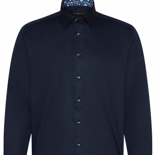 BUGATTI 9750-390 LS Navy Cuff Detail Shirt