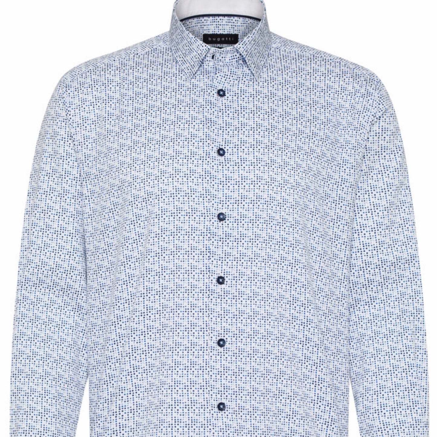 BUGATTI 9750-350 LS Blue Dots Shirt