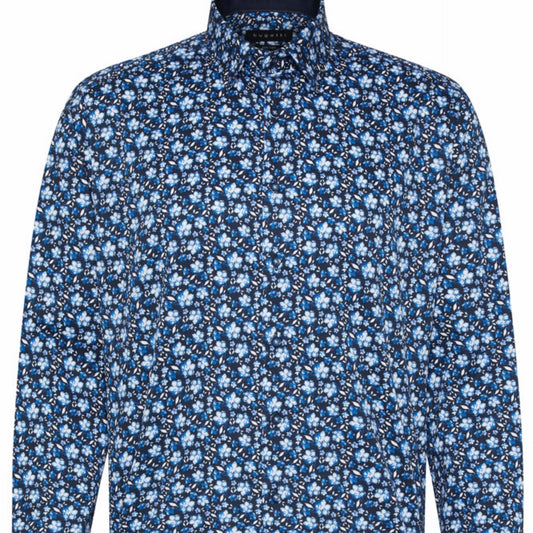 BUGATTI 9750-390 LS Navy Floral Shirt